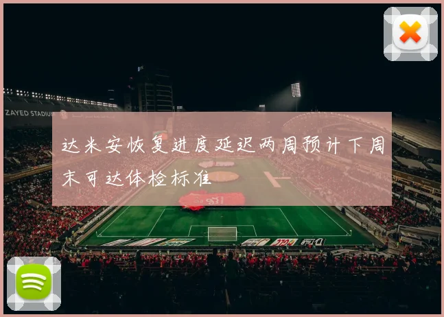 达米安恢复进度延迟两周预计下周末可达体检标准